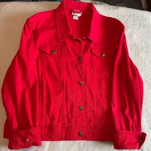 Las Olas Red Denim Jacket Large